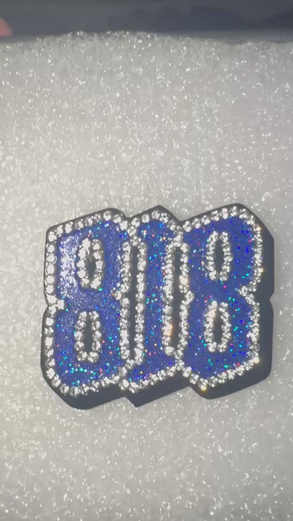 818 Blue/Black Rhinestone